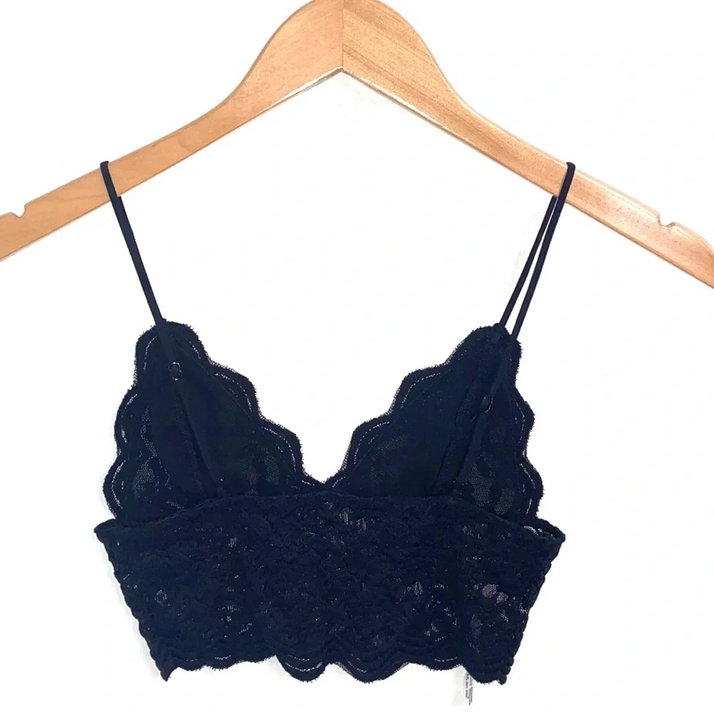 (B32) Free People‎ Black Combo Everyday Lace Longline Bralette, Size XS, NWOT